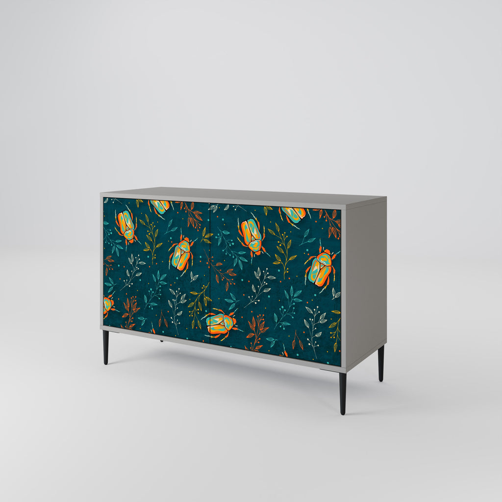 AUTUMN INSECTS 2-Door Sideboard in Grey Finish
