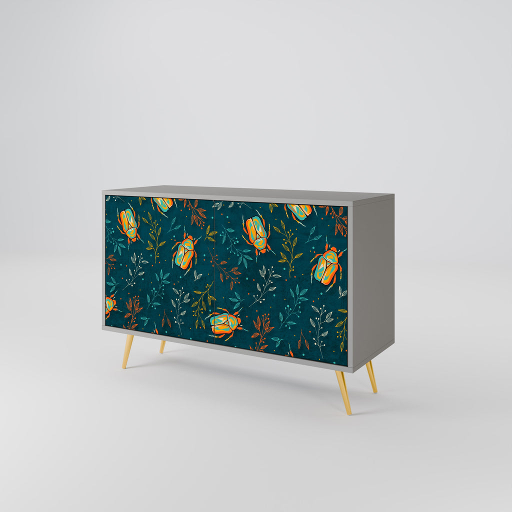 AUTUMN INSECTS 2-Door Sideboard in Grey Finish