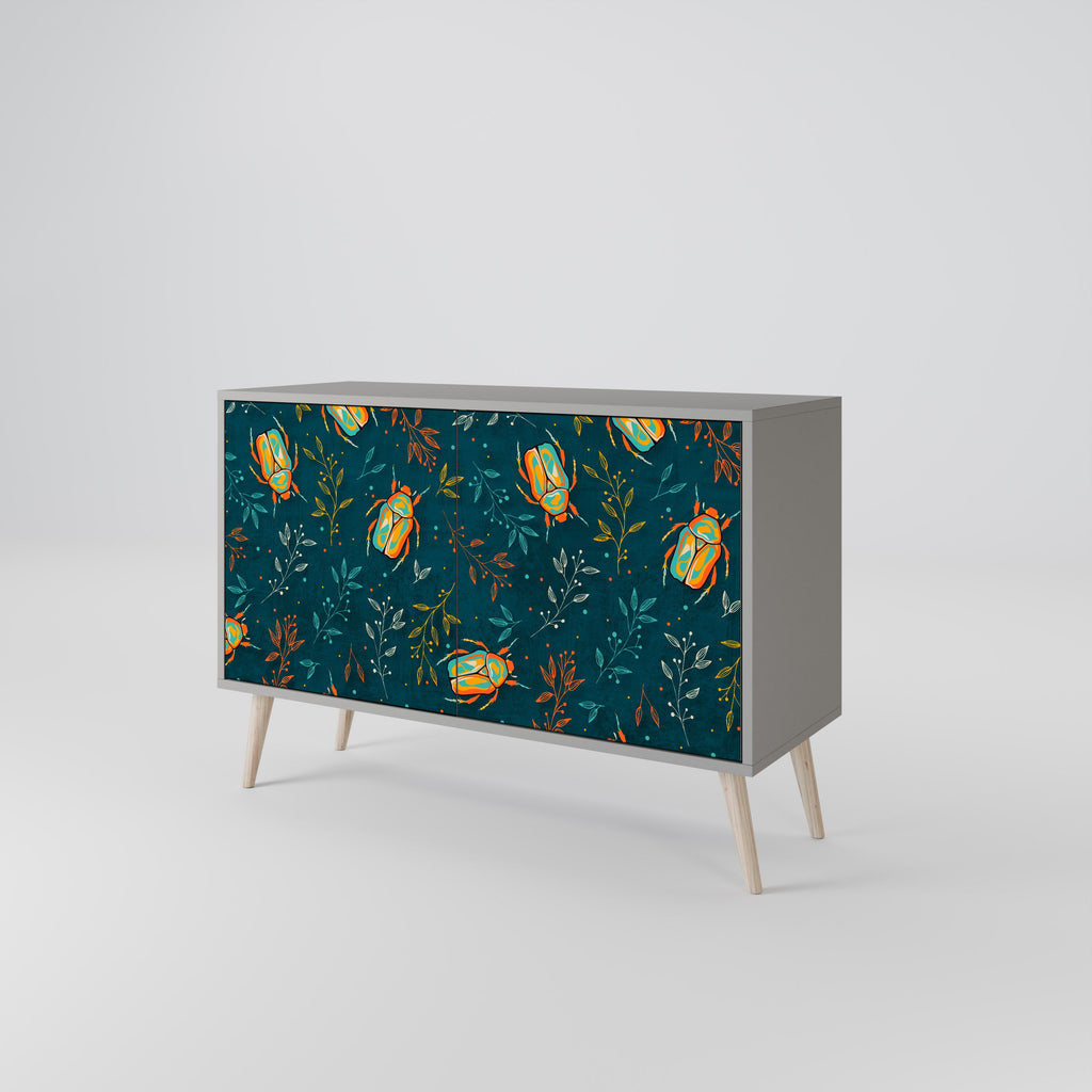 AUTUMN INSECTS 2-Door Sideboard in Grey Finish