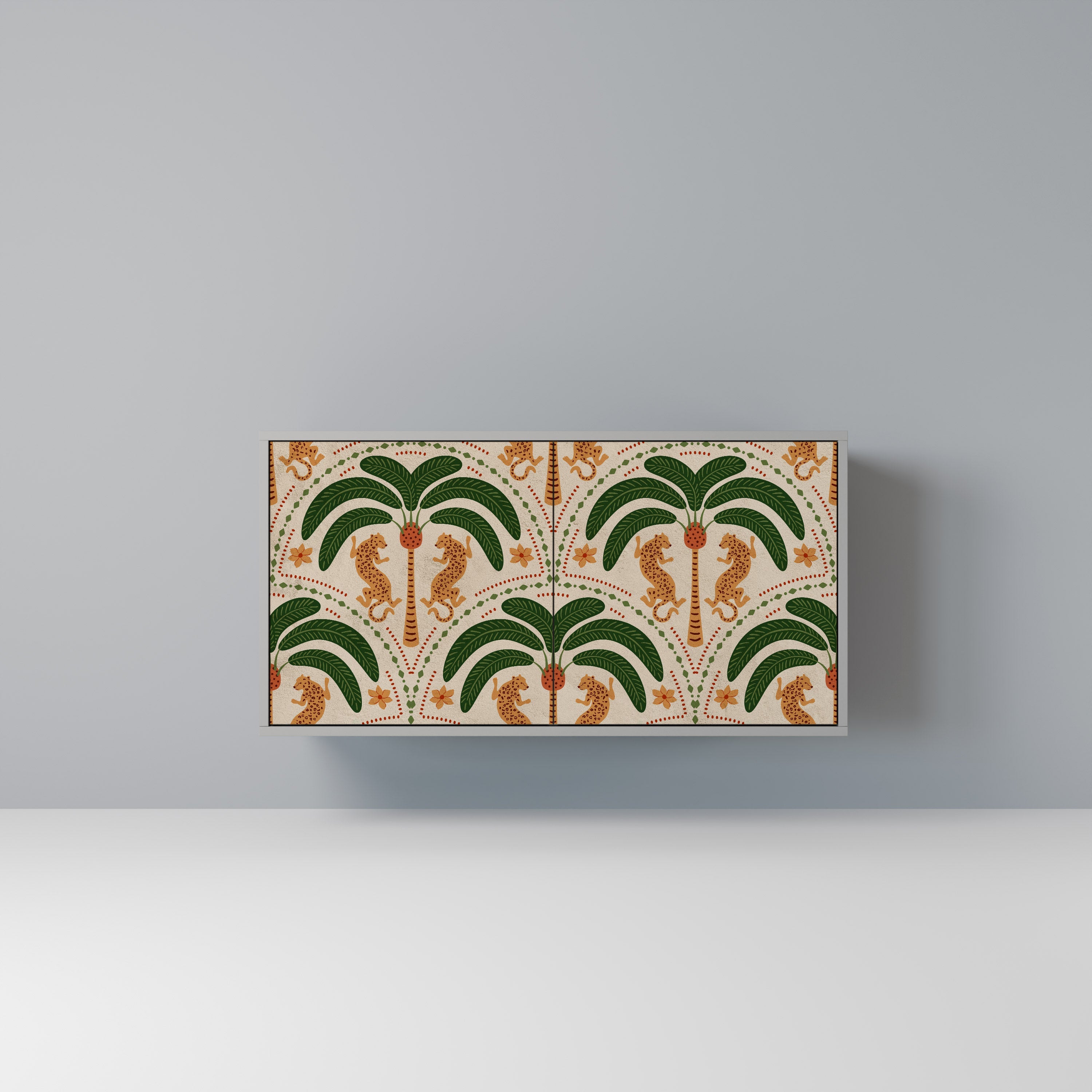 DANCING PREDATORS Aparador de 2 Portas em Acabamento Cinzento