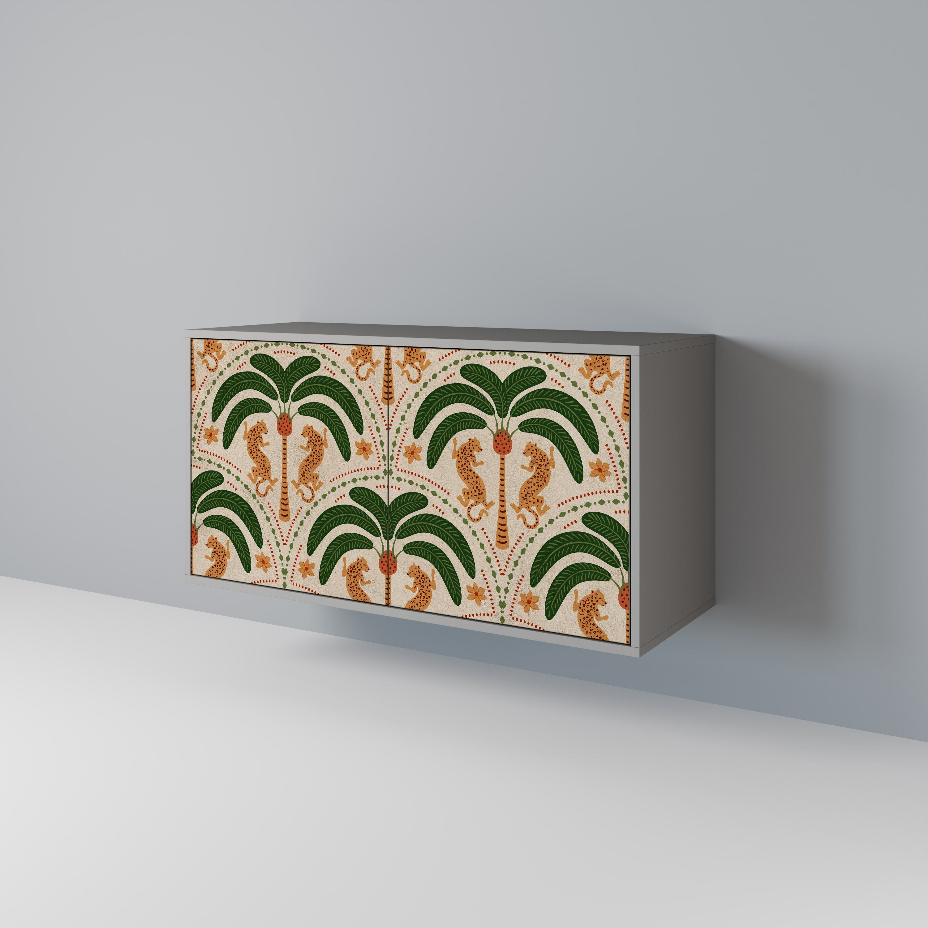 DANCING PREDATORS Aparador de 2 Portas em Acabamento Cinzento