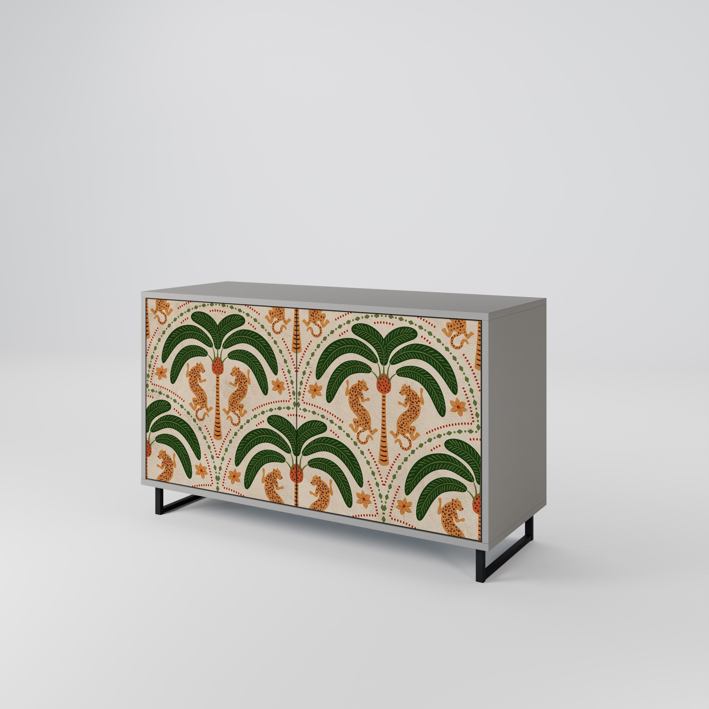 DANCING PREDATORS Aparador de 2 Portas em Acabamento Cinzento