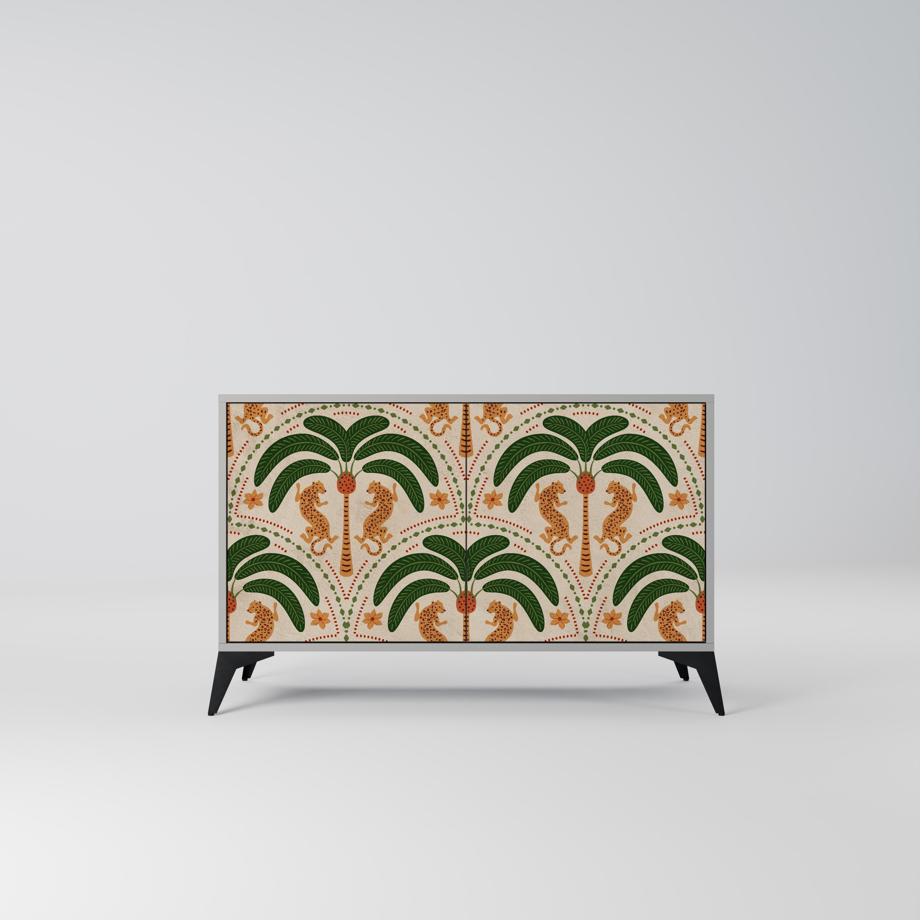 DANCING PREDATORS Aparador de 2 Portas em Acabamento Cinzento