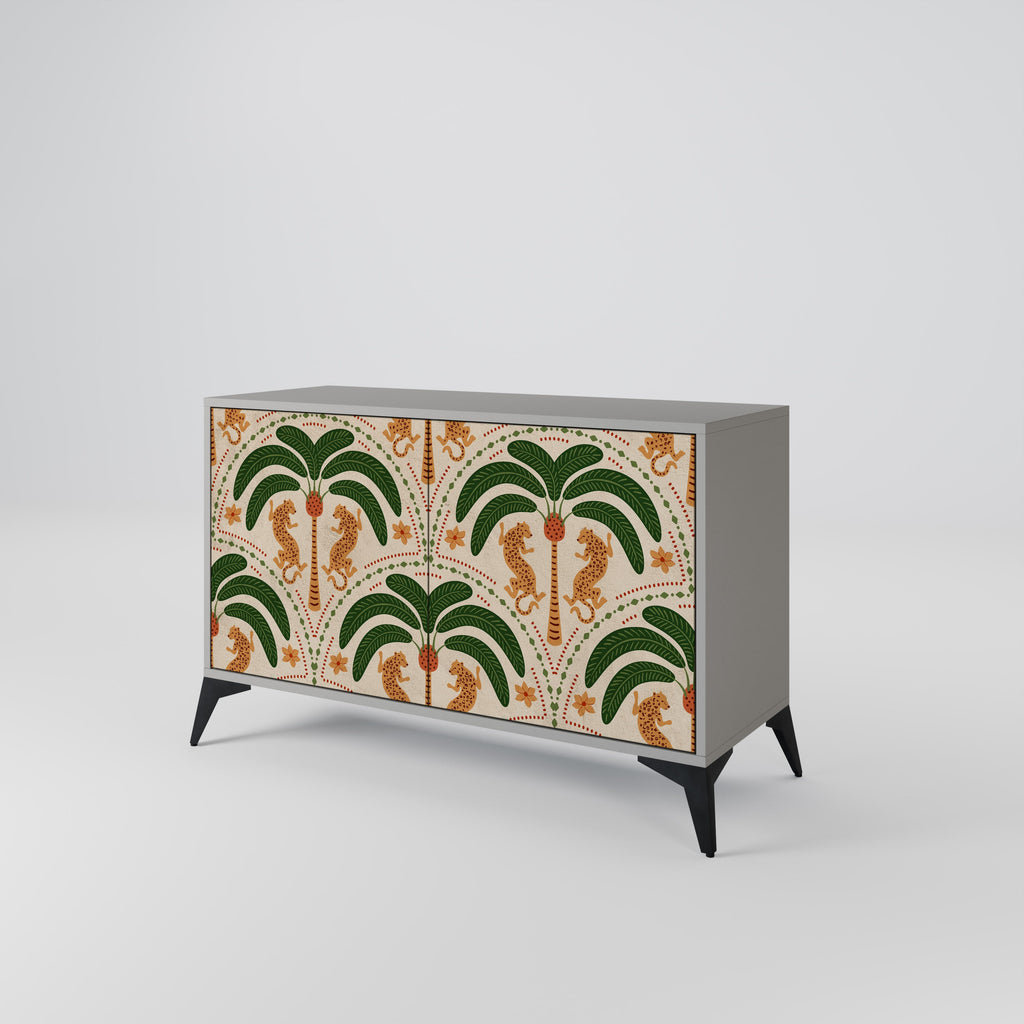 DANCING PREDATORS Aparador de 2 Portas em Acabamento Cinzento