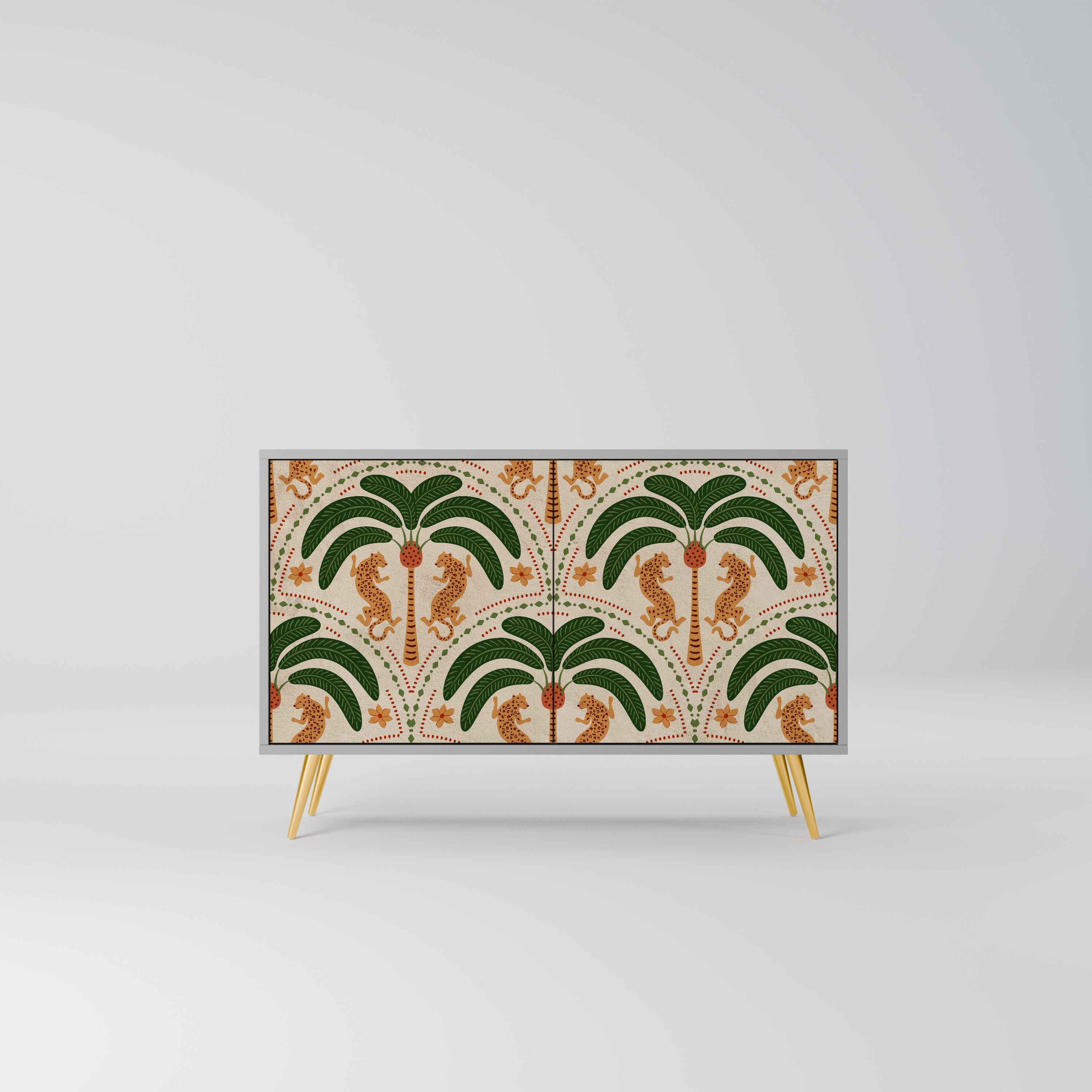 DANCING PREDATORS Aparador de 2 Portas em Acabamento Cinzento