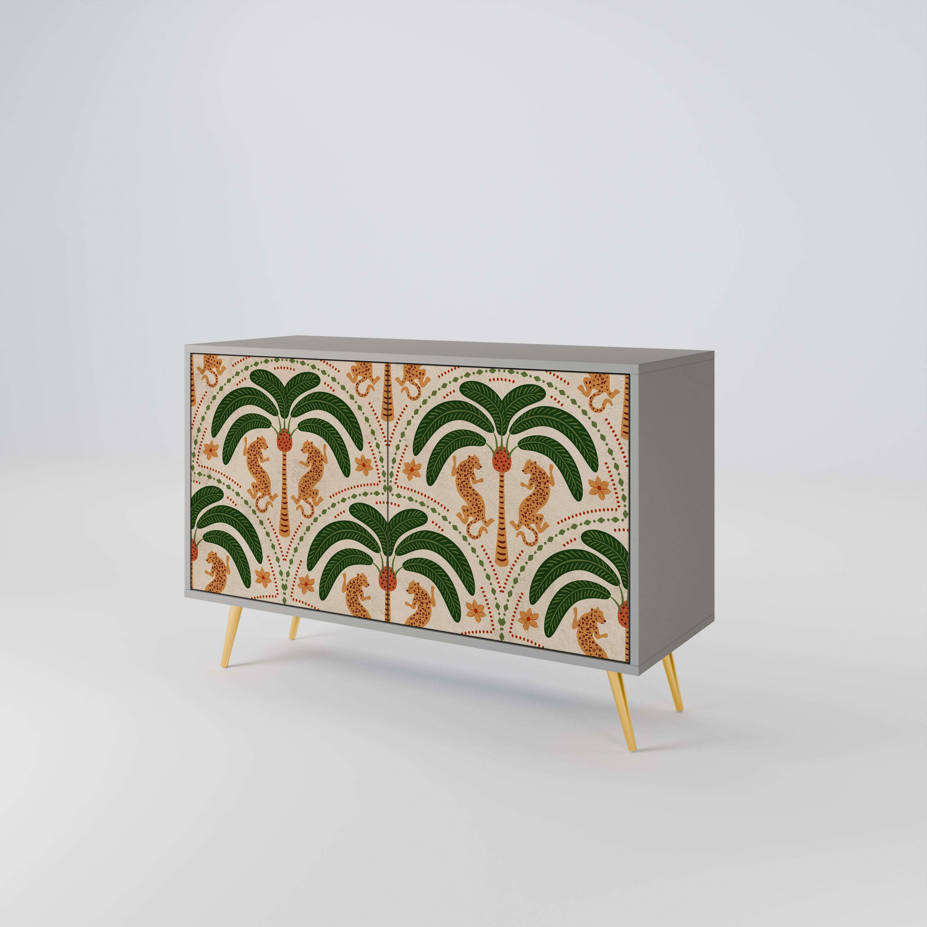 DANCING PREDATORS Aparador de 2 Portas em Acabamento Cinzento