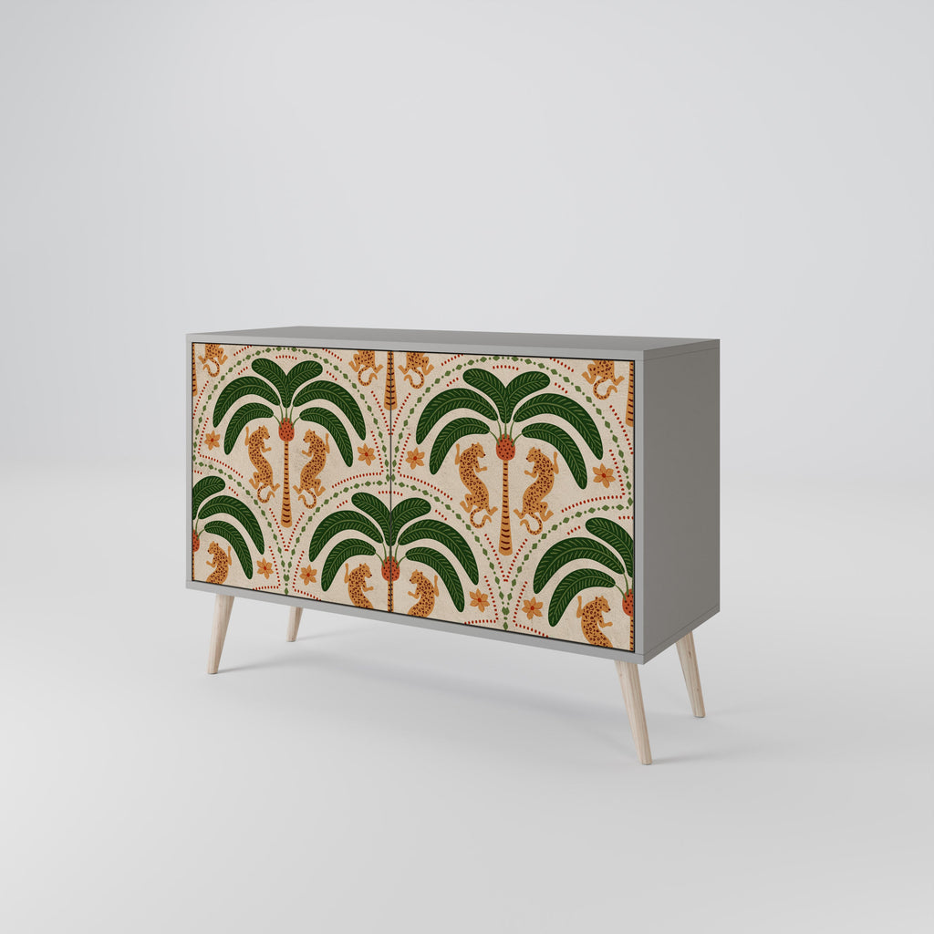 DANCING PREDATORS Aparador de 2 Portas em Acabamento Cinzento