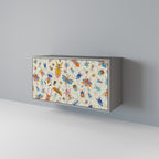 COLORFUL INSECTS 2-Door Sideboard in Grey Finish