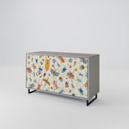 COLORFUL INSECTS 2-Door Sideboard in Grey Finish