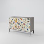 COLORFUL INSECTS 2-Door Sideboard in Grey Finish