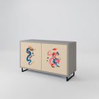 MYTHOLOGICAL CREATURES Aparador de 2 Portas em Acabamento Cinzento