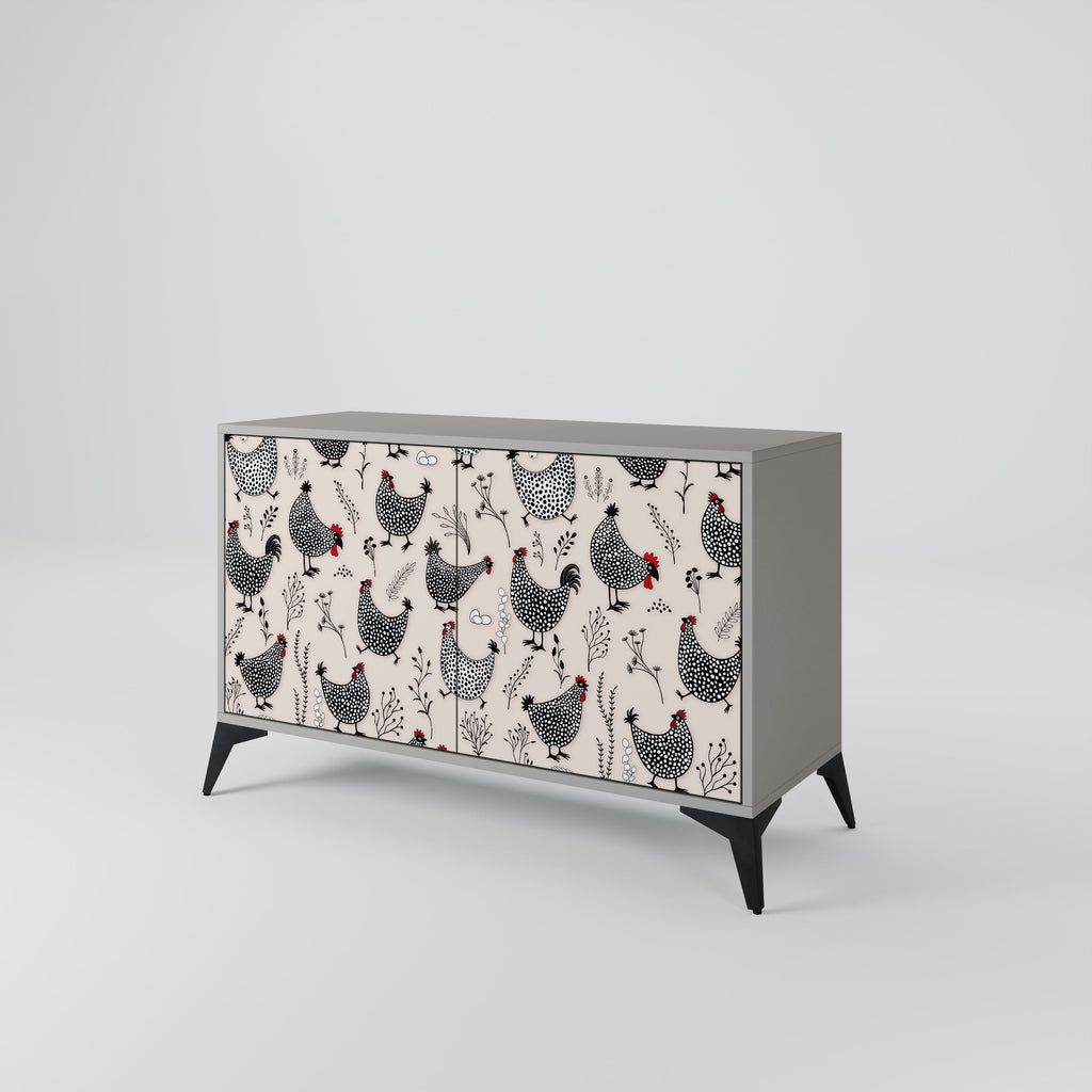 HAPPY HENS 2-Door Sideboard in Grey Finish