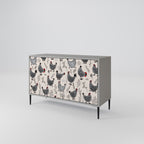 HAPPY HENS 2-Door Sideboard in Grey Finish