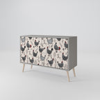 HAPPY HENS 2-Door Sideboard in Grey Finish