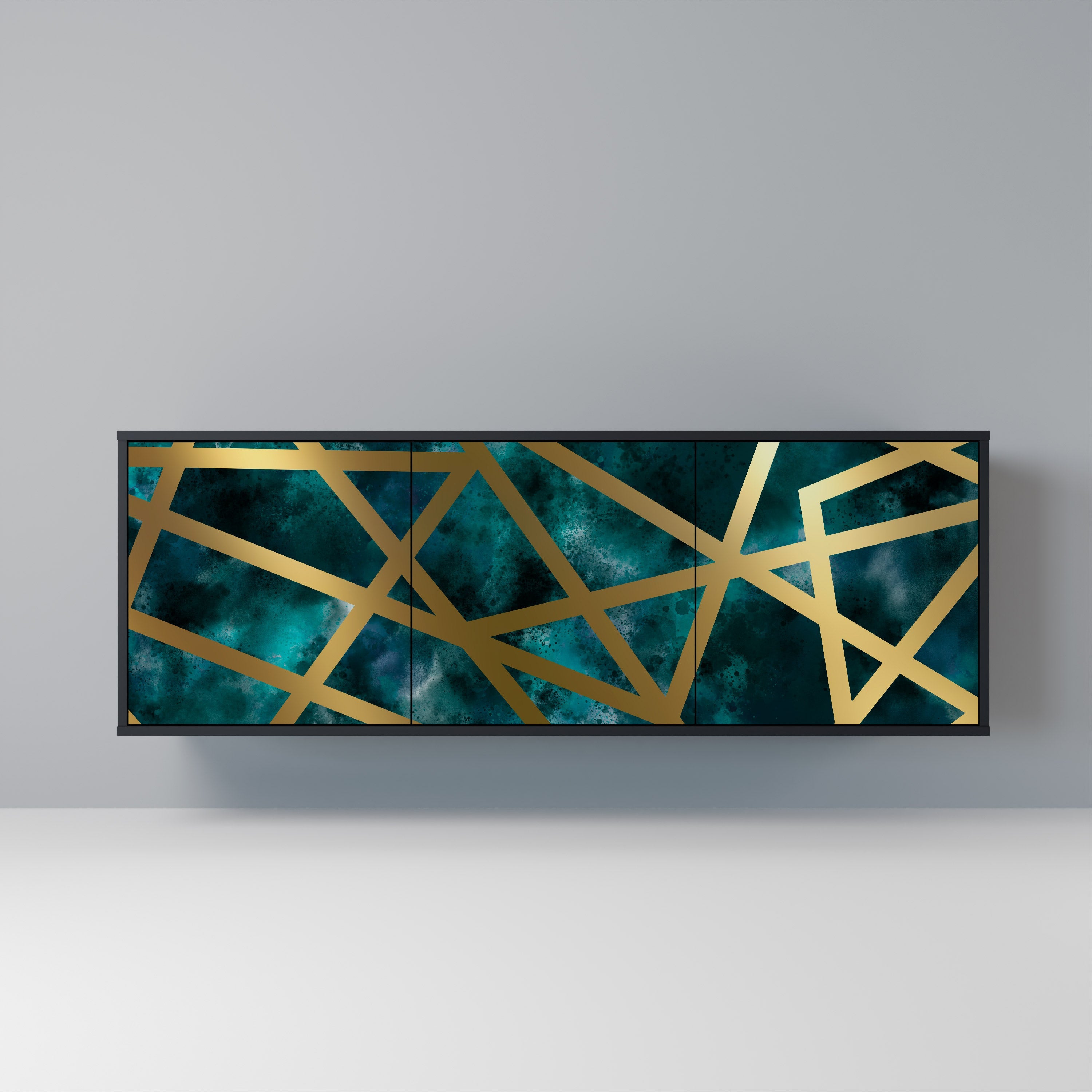 THE LABYRINTH OF GOLD Aparador de 3 Portas em Acabamento Preto