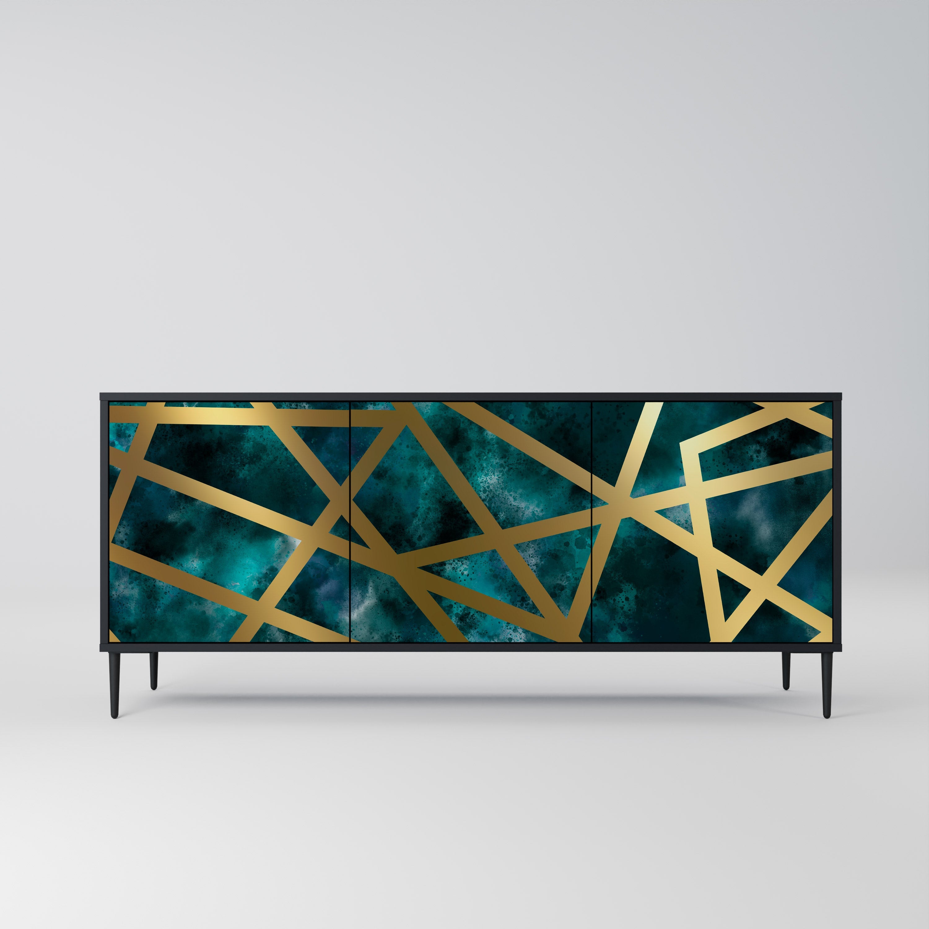 THE LABYRINTH OF GOLD Aparador de 3 Portas em Acabamento Preto