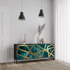 THE LABYRINTH OF GOLD Aparador de 3 Portas em Acabamento Preto