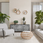 POLYGONAL ARTISTRY 3-Door Sideboard in Black Finish