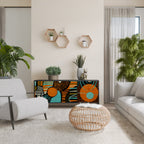 GEODE GLIMMER 3-Door Sideboard in Black Finish