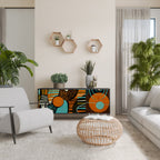 GEODE GLIMMER 3-Door Sideboard in Black Finish