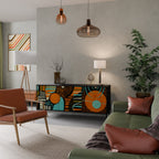 GEODE GLIMMER 3-Door Sideboard in Black Finish