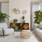 GEODE GLIMMER 3-Door Sideboard in Black Finish