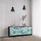 ASIAN SWAY Aparador de 3 Portas em Acabamento Preto