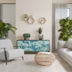 ASIAN SWAY Aparador de 3 Portas em Acabamento Preto