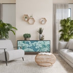 ASIAN SWAY Aparador de 3 Portas em Acabamento Preto