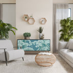 ASIAN SWAY Aparador de 3 Portas em Acabamento Preto