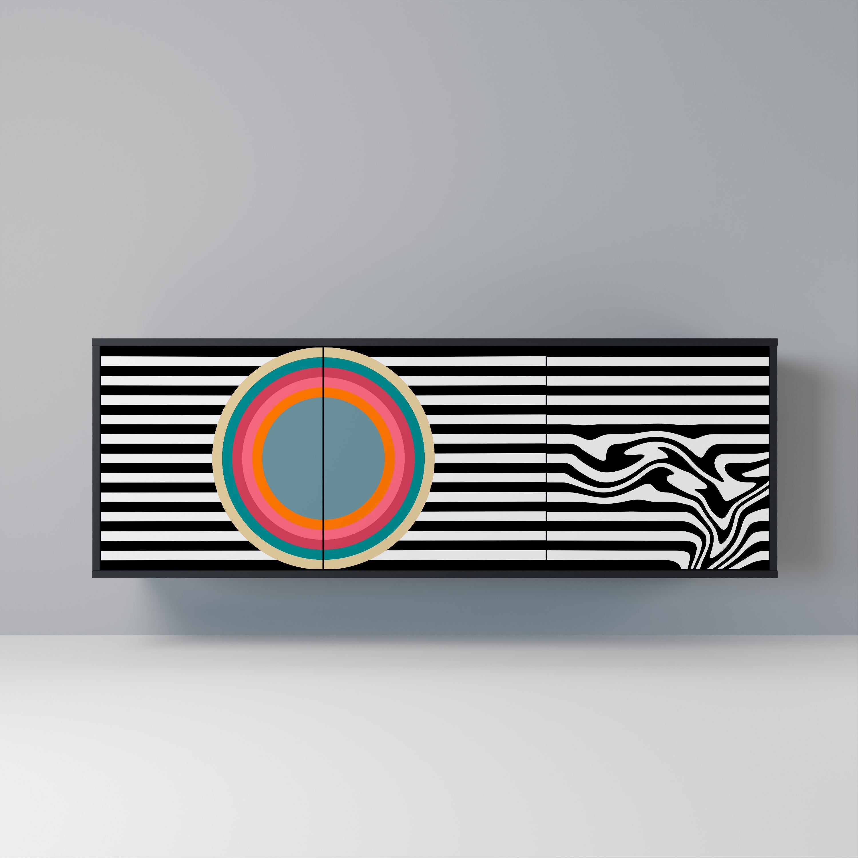 SPECTRA SHOWCASE Aparador de 3 Portas em Acabamento Preto