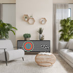 SPECTRA SHOWCASE Aparador de 3 Portas em Acabamento Preto