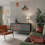 SPECTRA SHOWCASE Aparador de 3 Portas em Acabamento Preto