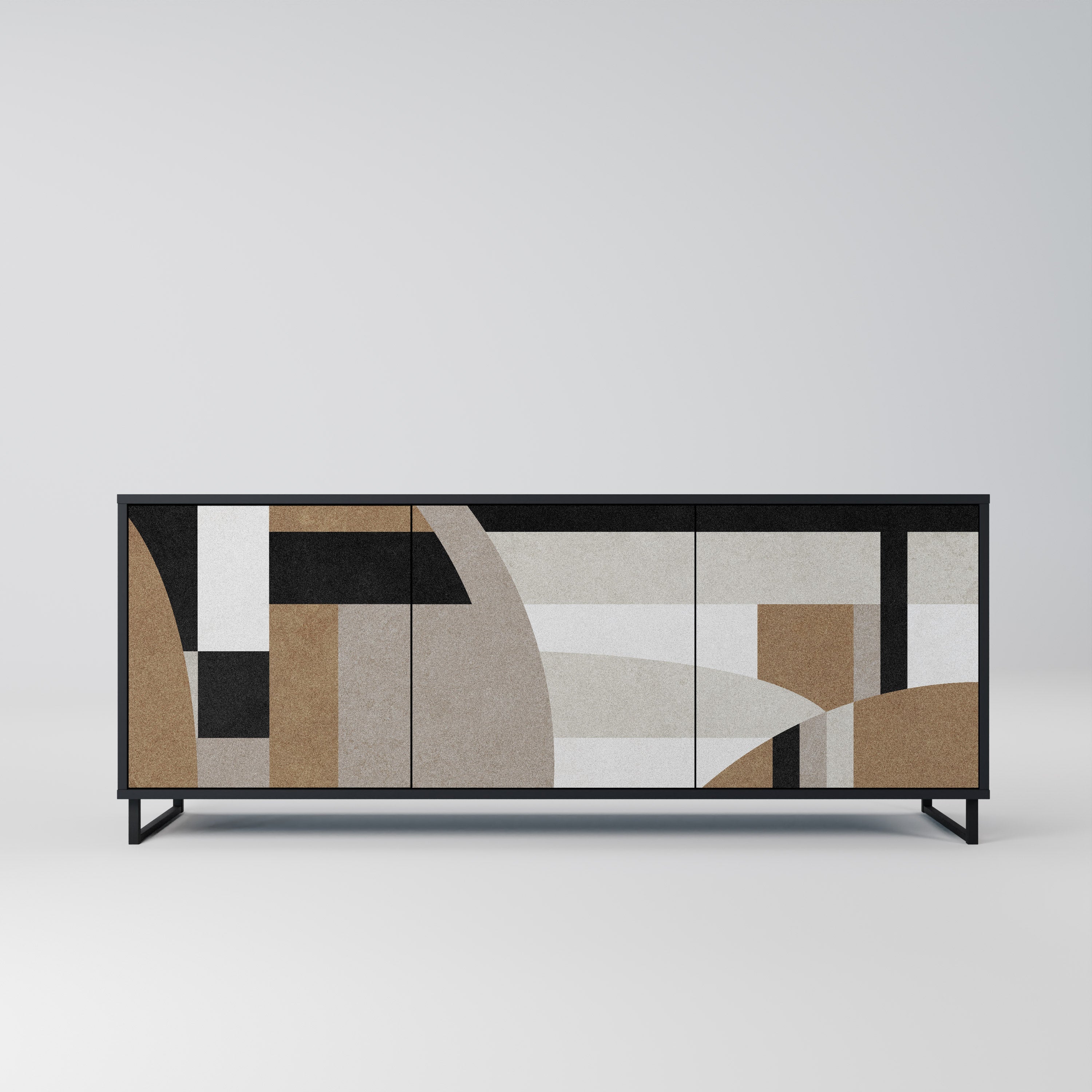 DELICATE MEMENTO Aparador de 3 Portas em Acabamento Preto