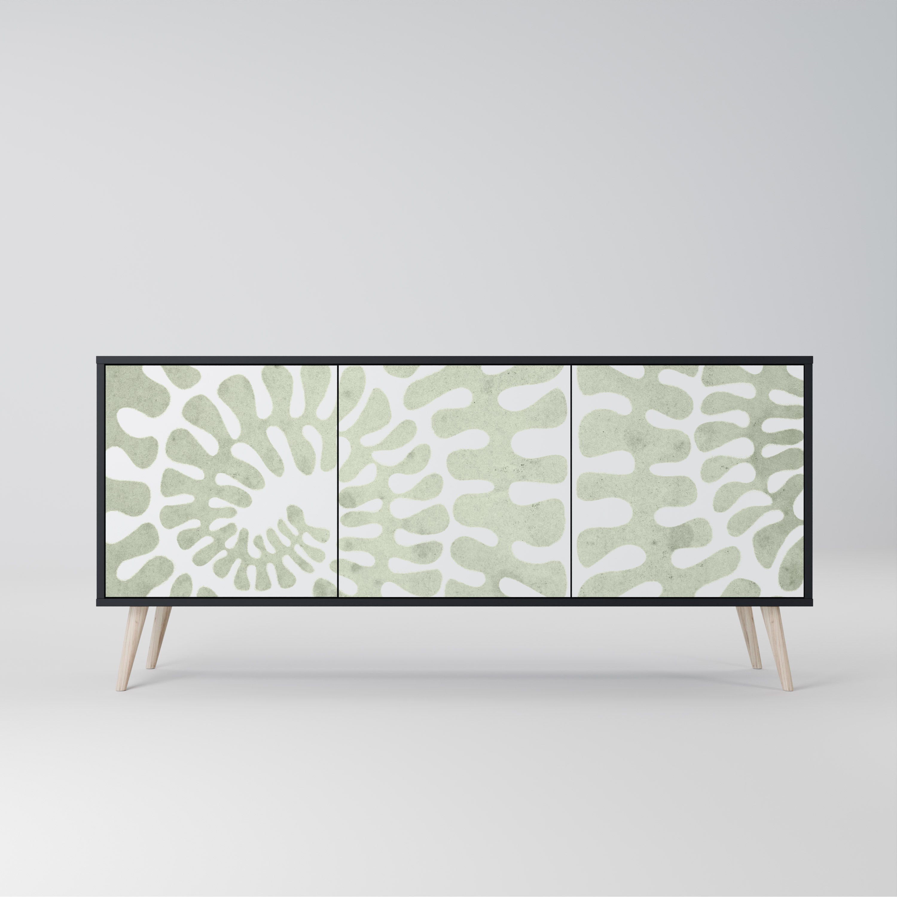 HELIX DANCE Aparador de 3 Portas em Acabamento Preto