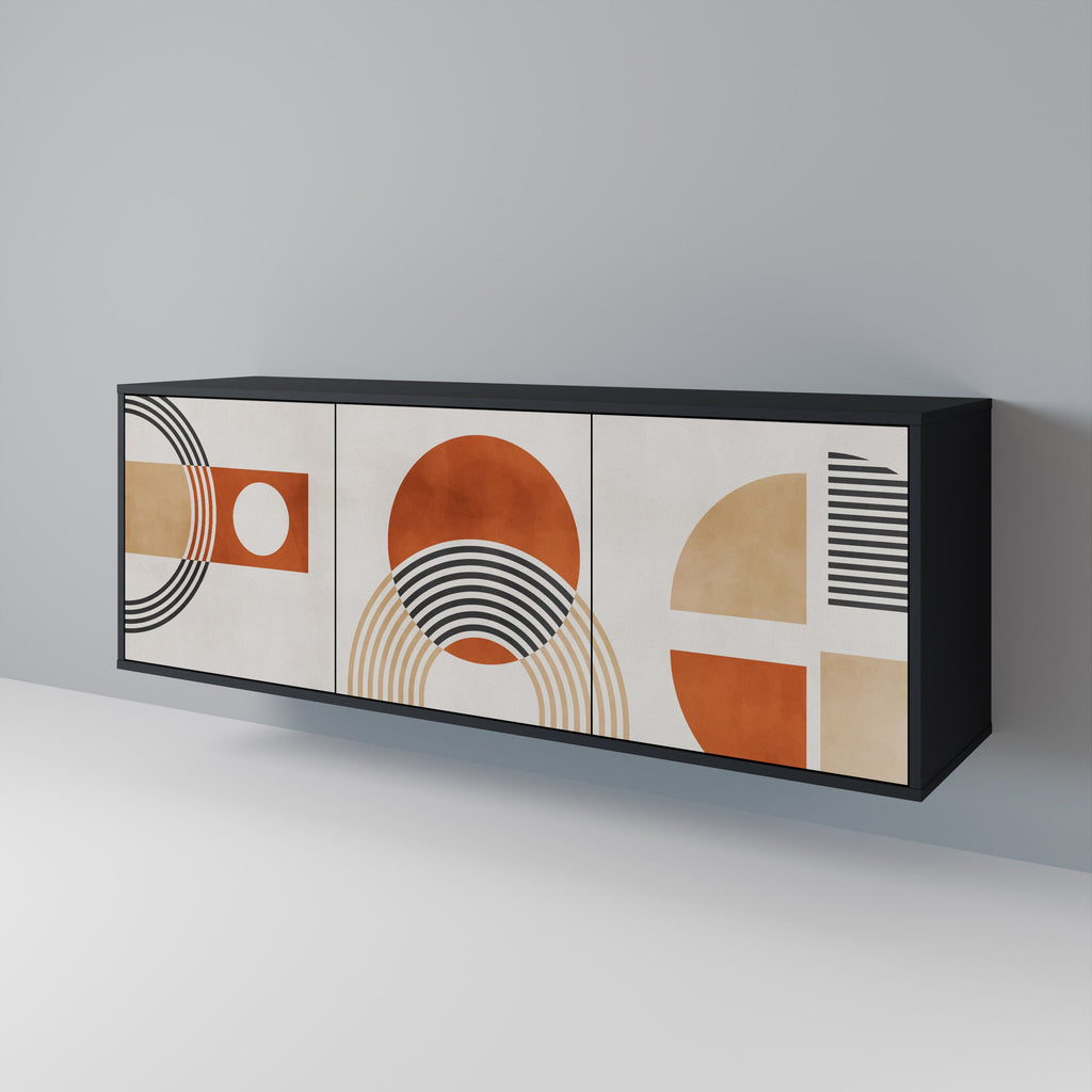 SPACE AROUND 3-Door Sideboard in Black Finish