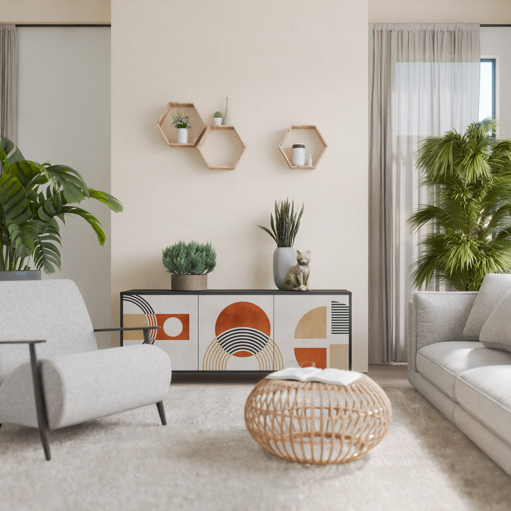 SPACE AROUND 3-Door Sideboard in Black Finish