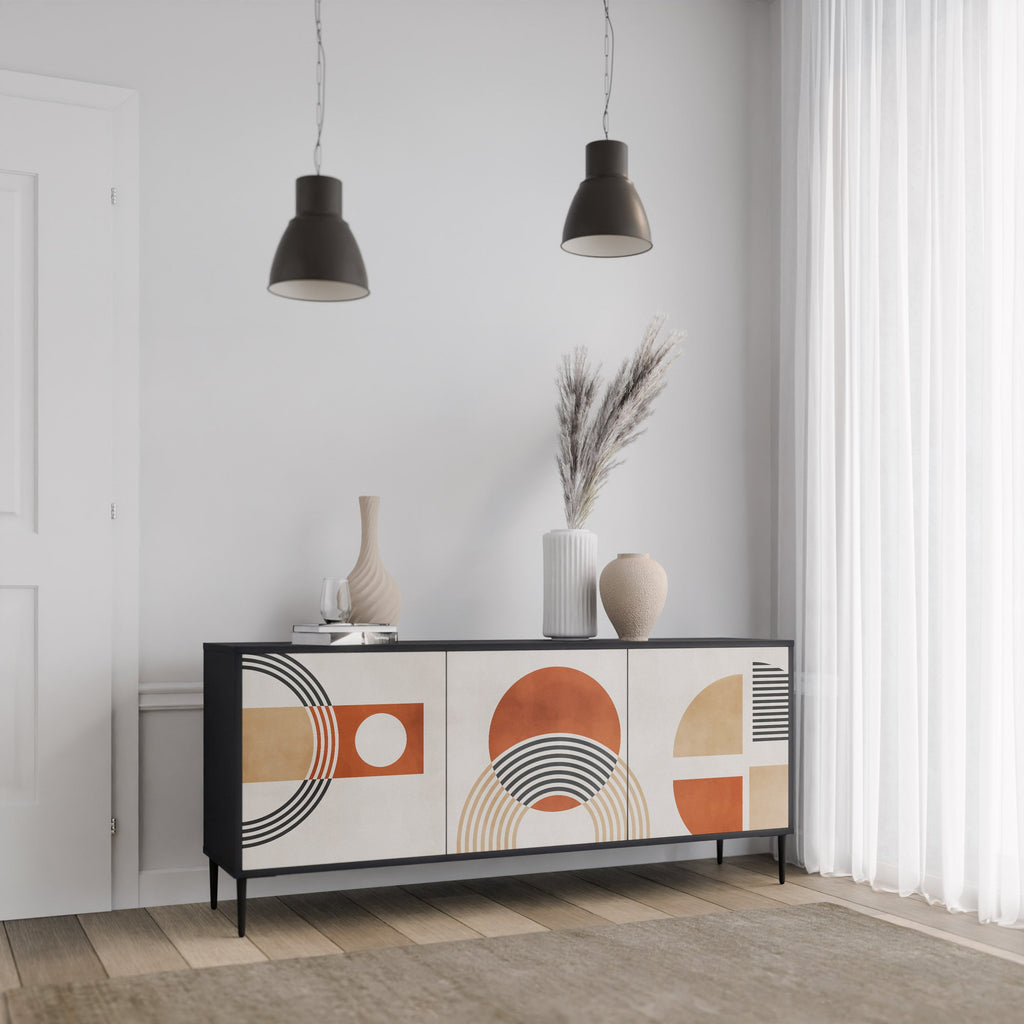 SPACE AROUND 3-Door Sideboard in Black Finish