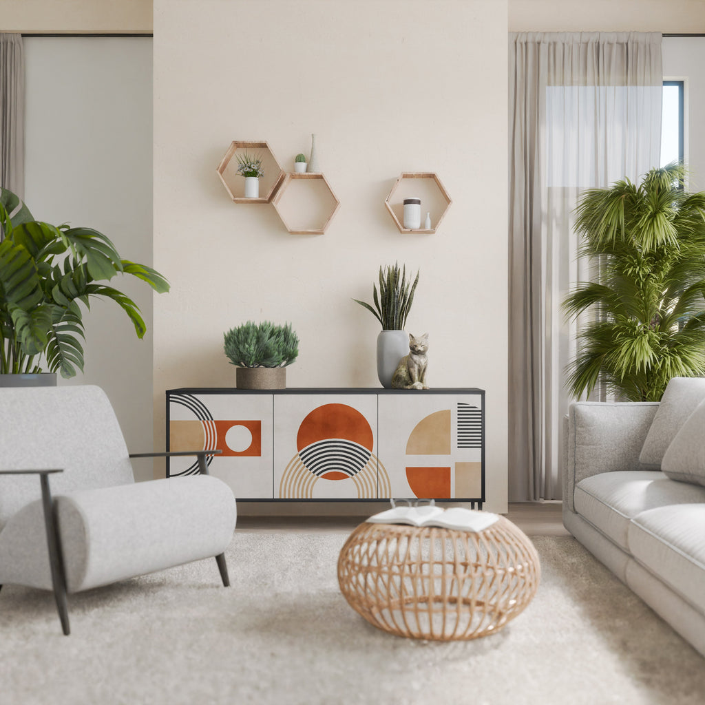 SPACE AROUND 3-Door Sideboard in Black Finish