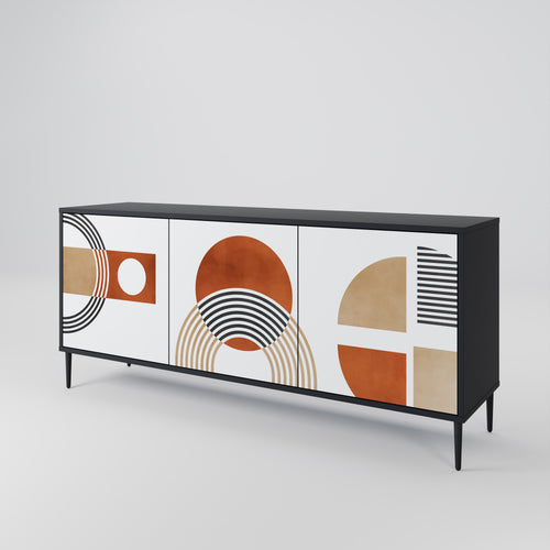 CIRCLE RHYTM 3-Door Sideboard in Black Finish