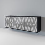 SHARP EDGES 3-Door Sideboard in Black Finish