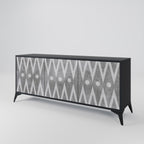 SHARP EDGES 3-Door Sideboard in Black Finish