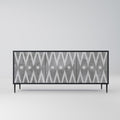 SHARP EDGES 3-Door Sideboard in Black Finish