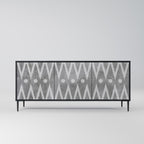 SHARP EDGES 3-Door Sideboard in Black Finish