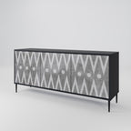 SHARP EDGES 3-Door Sideboard in Black Finish