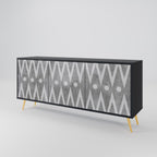 SHARP EDGES 3-Door Sideboard in Black Finish