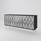 SHARP EDGES 3-Door Sideboard in Black Finish