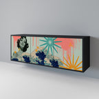 KANAGAWA BEAUTY Aparador de 3 Portas em Acabamento Preto