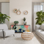 KANAGAWA BEAUTY Aparador de 3 Portas em Acabamento Preto