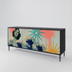 KANAGAWA BEAUTY Aparador de 3 Portas em Acabamento Preto